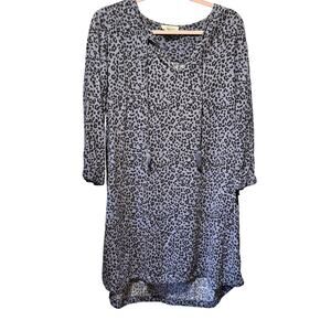 BeachLunchLounge Long Sleeve Hi-Low VNeck Coverup/Dress W/Tassels Size XL